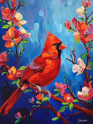 LTTN Cardinal Diamond Painting Kits für Erwachsene, Vogel 5D DIY Diamantkunst-Kits Vollbohrer Diamant für Geschenk Wanddekoration Edelsteinkunst 20,3 x 30,5 cm von LTTN