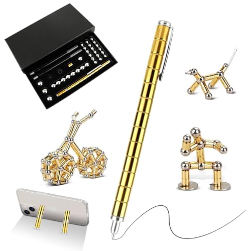 Kugelschreiber Pen, Geschenk Stift Lustig Multifunktions mit Stylus Stift voll Kreativität und Stressabbau Geschenk für Familie Papa Männer Frauen Teenager Jugendliche - Golden von LTZGO