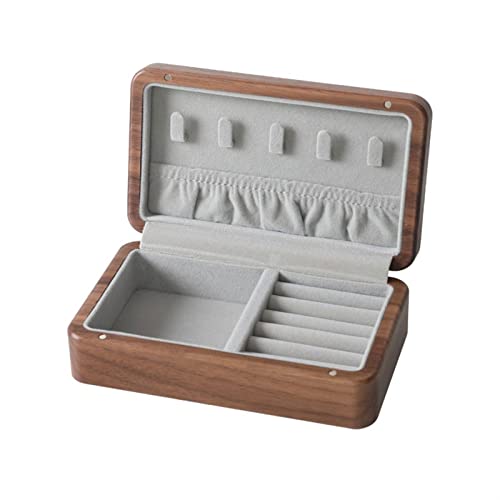 LUCBEI Schmuckkästchen Hochwertige Schwarze Walnuss-Schmuckschatulle Flanell-Innenaufbewahrungsbox mit großer Kapazität zur Aufbewahrung von Schmuck Schmuckaufbewahrung Schmuckbox Jewelry Box von LUCBEI