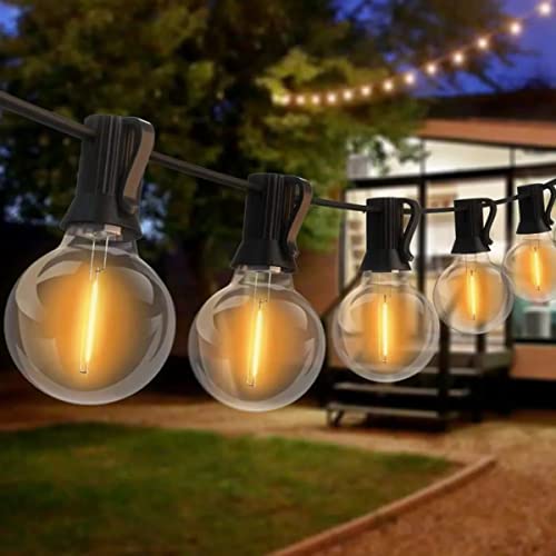 Outdoor Lichtgirlande 16.7M/55FT G40 LED Guinguette Girlande 25+2 Ersatzbirnen, IP44 wasserdicht Outdoor und Indoor Dekoration für Garten, Party, Abend, Terrasse, Weihnachten, Party Deko-Tandem von LUCKFEN