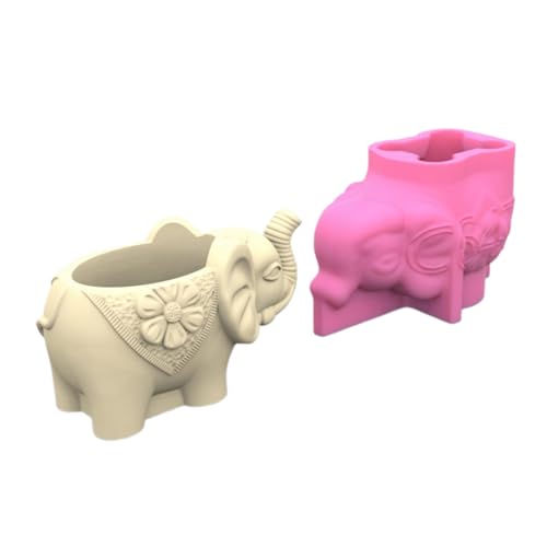 LUCKGONI 3D-Elefanten-Silikonform für Blumentöpfe, Vasen, Beton, Zement, Epoxidharz, Gießwerkzeug, DIY, Handwerk, Heimdekoration von LUCKGONI