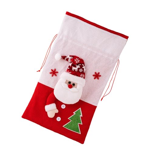 LUCKGONI Modische Weihnachtsmann-Geschenktasche, weicher Strickstoff, tragbares Accessoire für stabile Urlaubsgeschenke, Aufbewahrungslösung von LUCKGONI