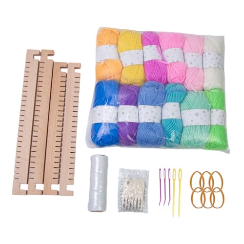 LUCKGONI Weaving Loomed Kits Practical Wood Frame Loomed Wood Hand Knitting Machine Handmade Weaving Toy for Adults Child von LUCKGONI