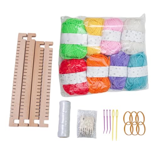 LUCKGONI Weaving Loomed Kits Practical Wood Frame Loomed Wood Hand Knitting Machine Handmade Weaving Toy for Adults Child von LUCKGONI