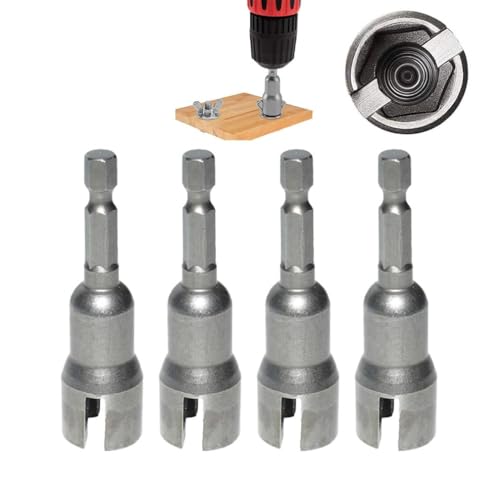 4 Stück Hurricane Shutter Drill Bit, Wing Nut Socket, Wing Nut Drill Bit, Flügelmutter Treiber, Flügelmutter Schraubendreher Set, 1/4 Zoll Sechskantschaft, Bohrer-Bit-Steckschlüssel-Werkzeug (4.2MM) von LUCKKY