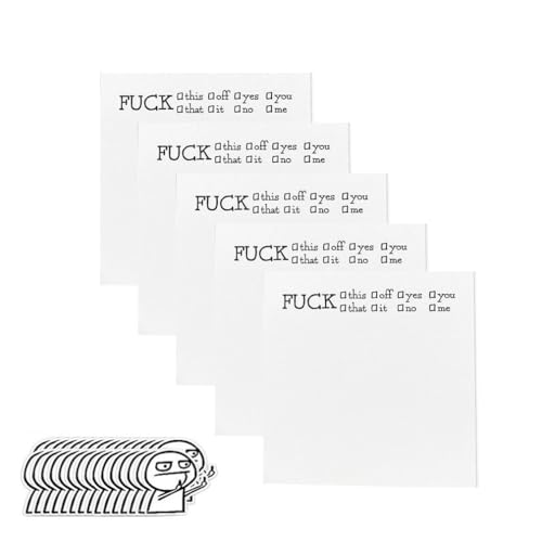 Hilarious Sticky Notes, 50 Blätter Urkomische Haftnotizen, What The Fuck Haftnotizen Klebezettel, Witziges To-Do-Listen-Notizblock-Set, Haftnotizen mit 100 lustigen Aufklebern (A) von LUCKKY