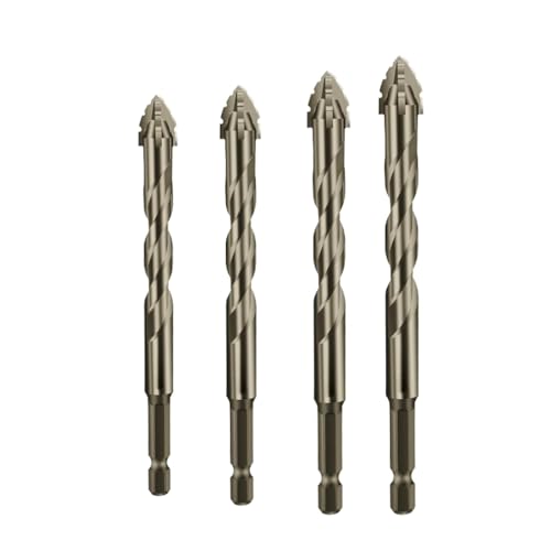 New Four-Flute Sawtooth Eccentric Drill Bit, Cozy Hoome Drill Bit, vierschneidiger gezahnter Exzenterbohrer, Hochfester Exzentrischer Spiralbohrer, Multifunktionsbohrer-Set (6+8+10+12mm) von LUCKKY