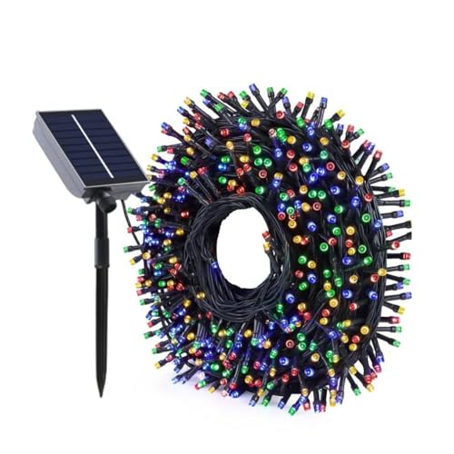 Outdoor Solar String Lights, Solar Lichterkette für draußen, 12M 100 LED Solar Weihnachtsbeleuchtung Außen Wasserdicht, 8 Modi Kupferdraht Solarlichterkette für Balkon Garten Baum Hof Party (Farbe) von LUCKKY