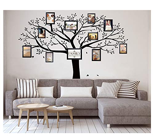 BDECOLL PVC Riesig Schwarz Bilderrahmen Wandaufkleber Speicher Baum Vinyl Zweig Abnehmbare Wandtattoos von LUCKKYY