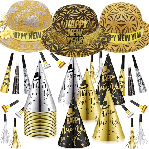 LUCKKYY Neujahrsmützen-Set für Damen und Herren, Silvester, Partyzubehör, Partyzubehör, Silvester, Silvester, Hüte, Outfits (Neujahr 3) von LUCKKYY