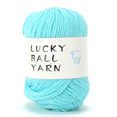 1 x 100 % Merinowolle zum Häkeln, 4-lagiges Garn zum Stricken, Häkelgarn für Pullover, Schal, Mütze, Socken, Decken (Hellblau) von LUCKY BALL