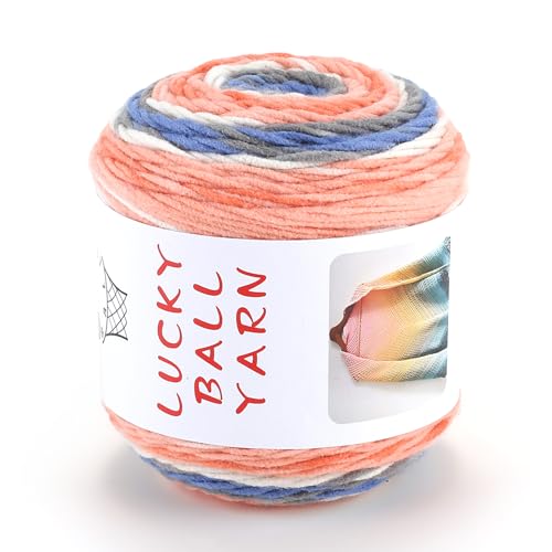 100 g 100 % Acryl, mehrfarbiges Garn zum Häkeln und Stricken, Bastelgarn, helles Kammgarn Nr. 3, weiches Garn zum Handstricken (Venus) von LUCKY BALL