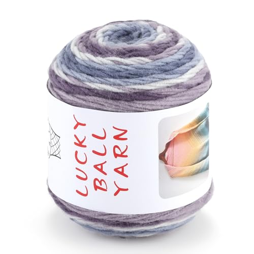 100 g 100 % Acryl, mehrfarbiges Garn zum Häkeln und Stricken, Bastelgarn, leichtes Kammgarn Nr. 3, weiches Garn zum Handstricken, Quecksilberfarben, 275 m von LUCKY BALL