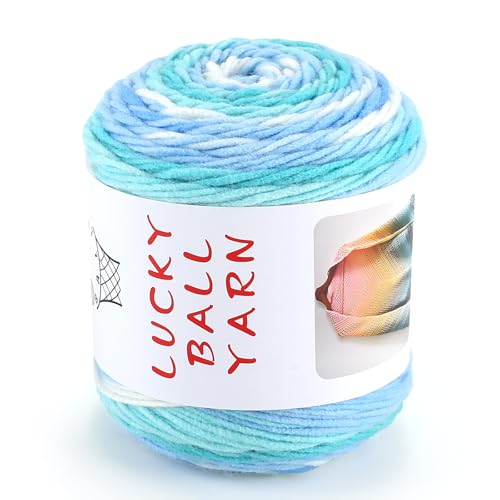 100 g 100 % Acryl, mehrfarbiges Garn zum Häkeln und Stricken, Bastelgarn, leichtes Kammgarn Nr. 3, weiches Garn zum Handstricken (Erd) von LUCKY BALL