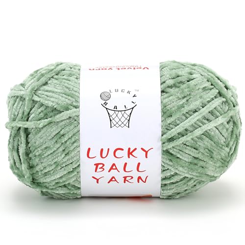 100 g weiches Chenille-Garn, Deckengarn, Häkelgarn, Garn zum Basteln, Garn zum Häkeln, Häkelgarn für Pullover, Mütze, Decken, DIY Handwerk (grün) von LUCKY BALL