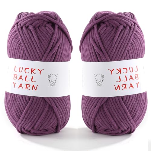 200 g Garn zum Häkeln, weiches Garn zum Häkeln, Häkelgarn für Pullover, Mütze, Socken, Decken (lila) von LUCKY BALL