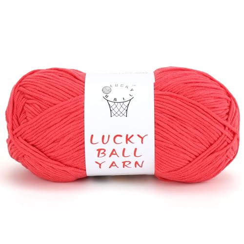 Milch-Baumwollgarn, 100 g Garn zum Häkeln, Amigurumi-Garn, Häkelgarn zum Häkeln, Baumwollgarn, weiches Garn für Pullover, Mütze, Socken, Decken (Rouge) von LUCKY BALL