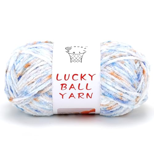 Weiches Chenille-Garn, Deckengarn, 100 g, Häkelgarn, Garn zum Basteln, Garn zum Häkeln, Häkelgarn für Pullover, Mütze, Decken, DIY Handwerk (Nebel) von LUCKY BALL