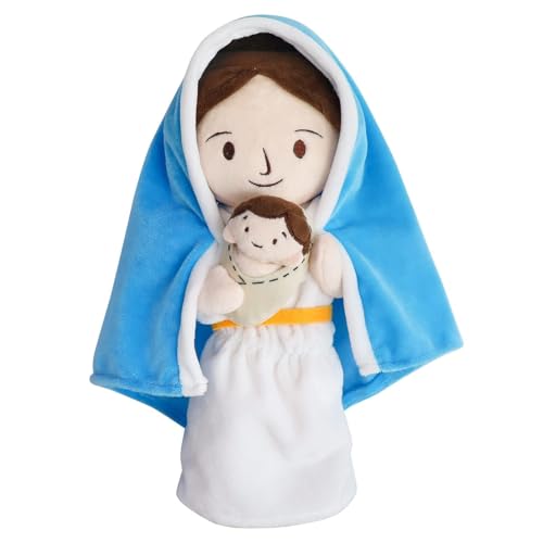 LUCKYKUN Jesus Plüschtier, Jesus-Plüschpuppe, niedliche religiöse Christus-Spielzeuge für Kinder, Bettpuppen, Ostergeschenke zur Taufe (Jungfrau Maria) von LUCKYKUN