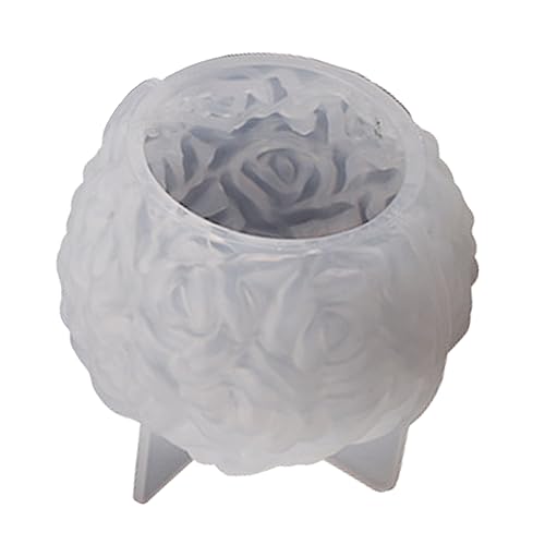LUDAKE Rosen-Kerzenform, Duftkerzenform, runde Blume, Kerzenherstellung, Silikonform, Gips, Ornament von LUDAKE