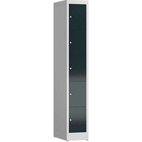 ClassiX Schließfachschrank anthrazit, lichtgrau X-520518, 5 Schließfächer 31,0 x 50,0 x 180,0 cm von ClassiX