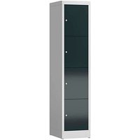 ClassiX Schließfachschrank anthrazit, lichtgrau X-523418, 4 Schließfächer 41,5 x 50,0 x 180,0 cm von ClassiX