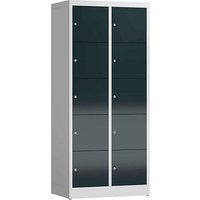 ClassiX Schließfachschrank anthrazit, lichtgrau X-523528, 10 Schließfächer 80,0 x 50,0 x 180,0 cm von ClassiX