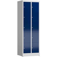 ClassiX Schließfachschrank enzianblau, lichtgrau X-520521, 10 Schließfächer 59,0 x 50,0 x 180,0 cm von ClassiX