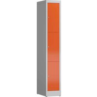 ClassiX Schließfachschrank feuerrot, lichtgrau X-520314, 3 Schließfächer 31,0 x 50,0 x 180,0 cm von ClassiX