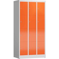 ClassiX Schließfachschrank feuerrot, lichtgrau X-520434, 12 Schließfächer 87,0 x 50,0 x 180,0 cm von ClassiX