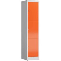 ClassiX Schließfachschrank feuerrot, lichtgrau X-523314, 3 Schließfächer 41,5 x 50,0 x 180,0 cm von ClassiX