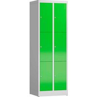 ClassiX Schließfachschrank gelbgrün, lichtgrau X-520325, 6 Schließfächer 59,0 x 50,0 x 180,0 cm von ClassiX