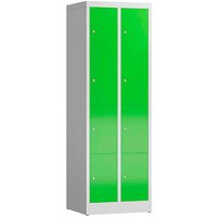 ClassiX Schließfachschrank gelbgrün, lichtgrau X-520425, 8 Schließfächer 59,0 x 50,0 x 180,0 cm von ClassiX