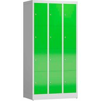 ClassiX Schließfachschrank gelbgrün, lichtgrau X-520435, 12 Schließfächer 87,0 x 50,0 x 180,0 cm von ClassiX