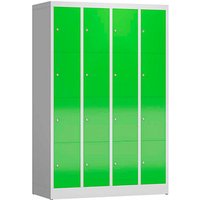 ClassiX Schließfachschrank gelbgrün, lichtgrau X-520445, 16 Schließfächer 118,5 x 50,0 x 180,0 cm von ClassiX