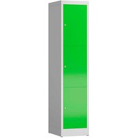 ClassiX Schließfachschrank gelbgrün, lichtgrau X-523315, 3 Schließfächer 41,5 x 50,0 x 180,0 cm von ClassiX