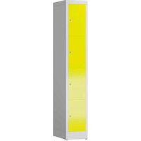 ClassiX Schließfachschrank lichtgrau, zinkgelb X-520416, 4 Schließfächer 31,0 x 50,0 x 180,0 cm von ClassiX