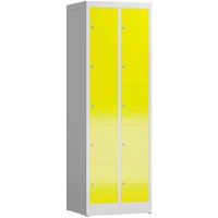 ClassiX Schließfachschrank lichtgrau, zinkgelb X-520526, 10 Schließfächer 59,0 x 50,0 x 180,0 cm von ClassiX