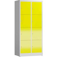 ClassiX Schließfachschrank lichtgrau, zinkgelb X-523426, 8 Schließfächer 80,0 x 50,0 x 180,0 cm von ClassiX