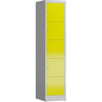 ClassiX Schließfachschrank lichtgrau, zinkgelb X-523516, 5 Schließfächer 41,5 x 50,0 x 180,0 cm von ClassiX