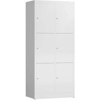 ClassiX Schließfachschrank signalweiß X-523327, 6 Schließfächer 80,0 x 50,0 x 180,0 cm von ClassiX