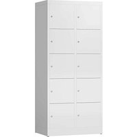 ClassiX Schließfachschrank signalweiß X-523527, 10 Schließfächer 80,0 x 50,0 x 180,0 cm von ClassiX