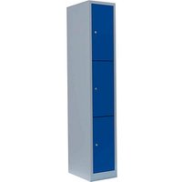 LÜLLMANN Schließfachschrank enzianblau, lichtgrau 520311, 3 Schließfächer 31,5 x 50,0 x 180,0 cm von LÜLLMANN