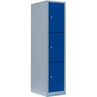 LÜLLMANN Schließfachschrank enzianblau, lichtgrau 523311, 3 Schließfächer 41,5 x 50,0 x 180,0 cm von LÜLLMANN