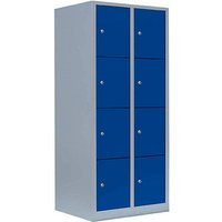 LÜLLMANN Schließfachschrank enzianblau, lichtgrau 523421, 8 Schließfächer 80,0 x 50,0 x 180,0 cm von LÜLLMANN