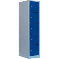 LÜLLMANN Schließfachschrank enzianblau, lichtgrau 523911, 5 Schließfächer 41,5 x 50,0 x 190,0 cm von LÜLLMANN