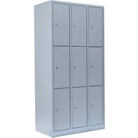 LÜLLMANN Schließfachschrank lichtgrau 520330, 9 Schließfächer 88,5 x 50,0 x 180,0 cm von LÜLLMANN