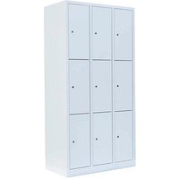 LÜLLMANN Schließfachschrank signalweiß 520337, 9 Schließfächer 88,5 x 50,0 x 180,0 cm von LÜLLMANN