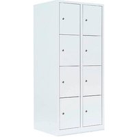 LÜLLMANN Schließfachschrank signalweiß 523427, 8 Schließfächer 80,0 x 50,0 x 180,0 cm von LÜLLMANN