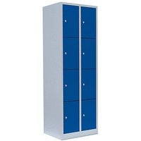 LÜLLMANN Schließfachschrank lichtgrau, enzianblau 520421, 8 Schließfächer 60,0 x 50,0 x 180,0 cm von LÜLLMANN